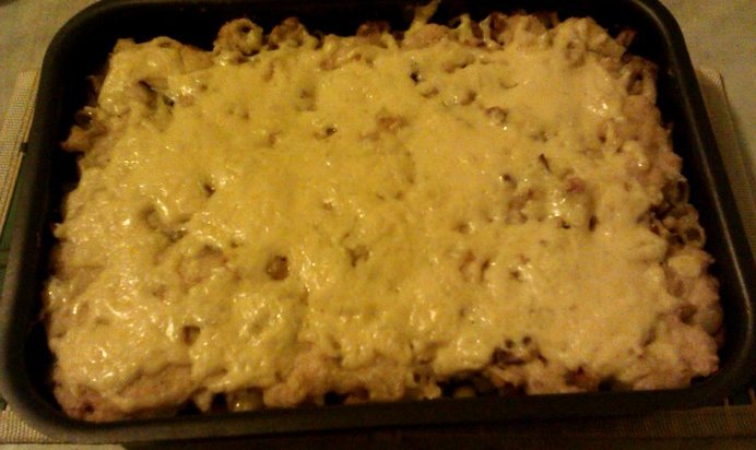 Запеканка из макарон с курицей