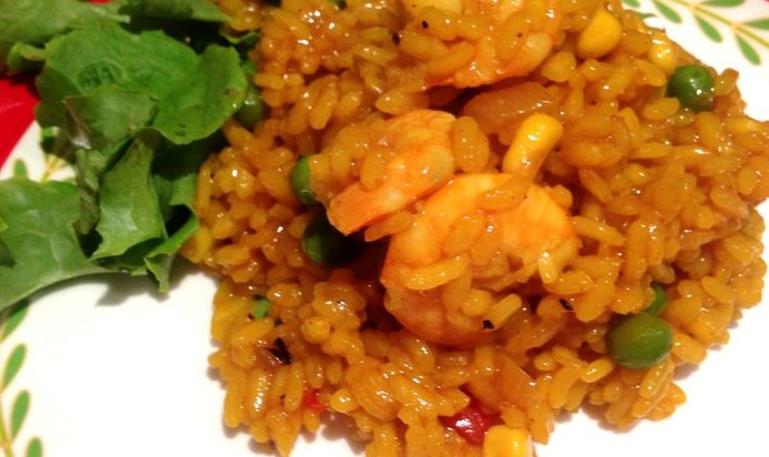 Ризотто с креветками и белым вином