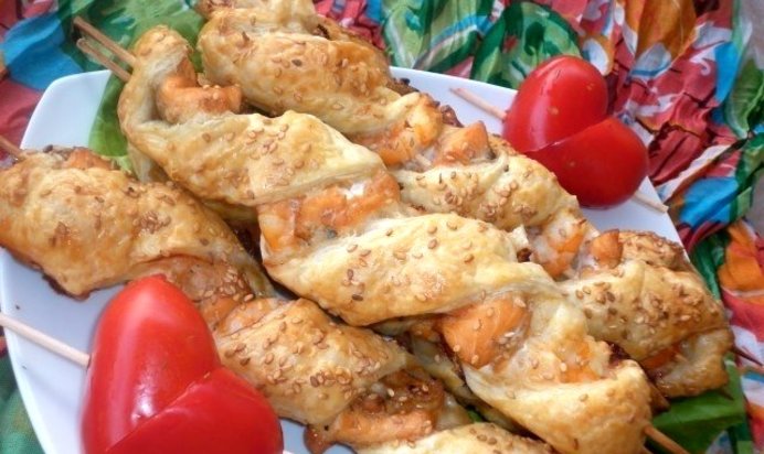 Шашлык из рыбы в духовке