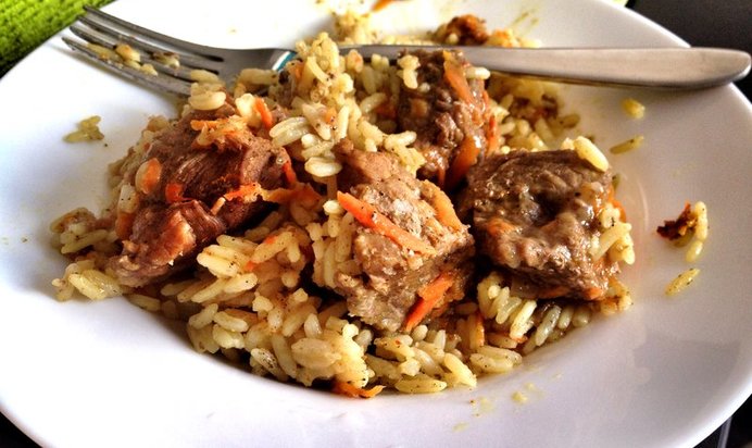 Плов с телятиной и карри