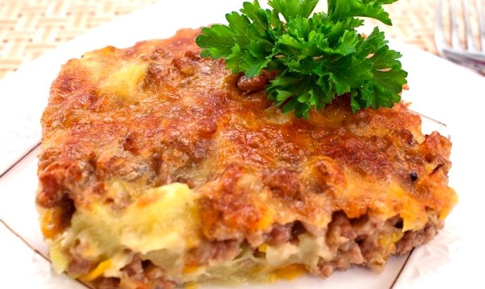 Запеканка с кабачками и фаршем