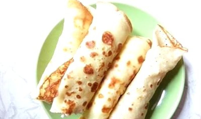 Блины со сладким творогом