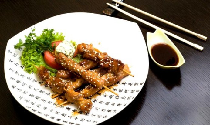 Шашлыки из морского ангела в кунжуте