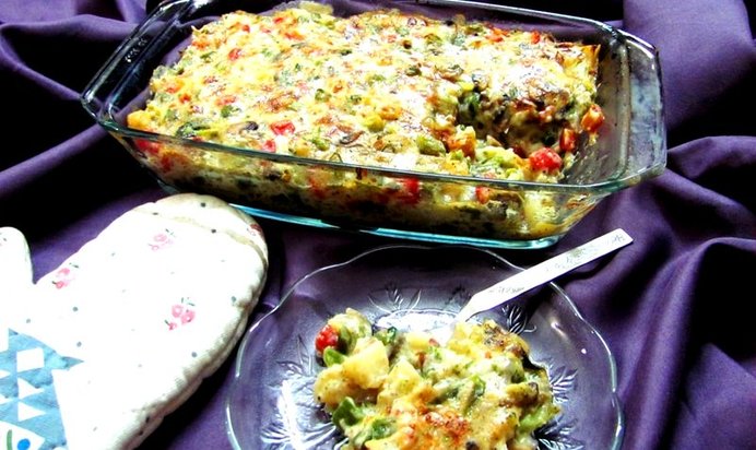 Овощи в духовке под сыром