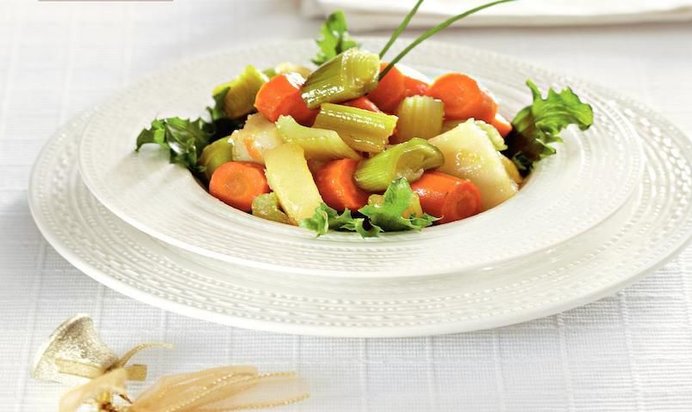 Глазированные овощи с розмариновым медом