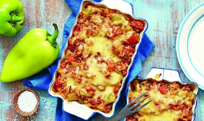 Запеканка из перца и фарша