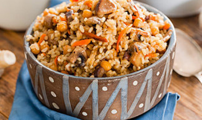 Плов с грибами и нутом