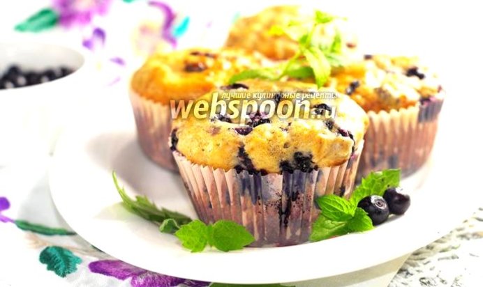 Маффины с черникой и овсяными хлопьями