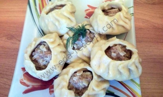 Манты на пару из говядины