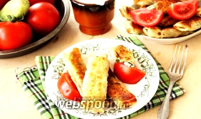 Блинчики из лаваша с начинкой из сыра и зелени