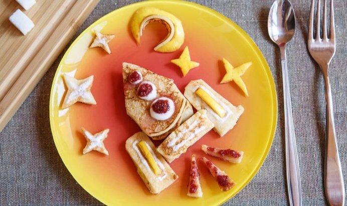 Оладьи с яблоками Космические