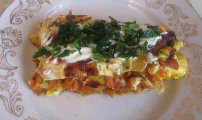 Омлет с морковью