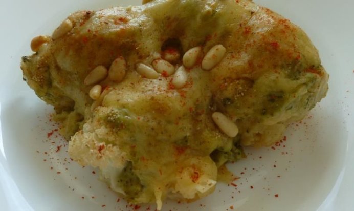 Запеканка из цветной капусты с брокколи