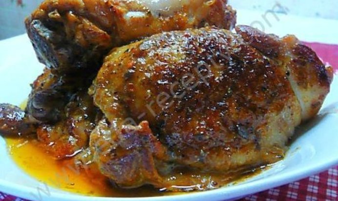 Курица в аджике с белым вином