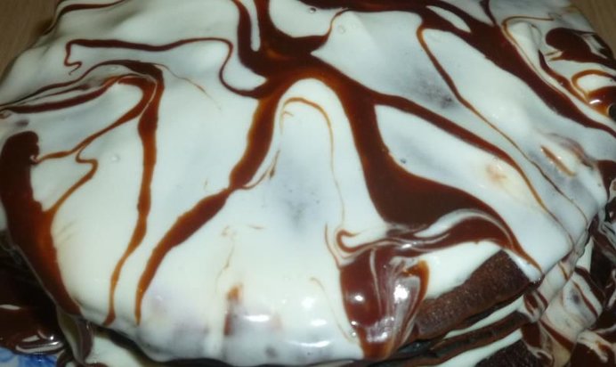 Шоколадный торт из блинчиков