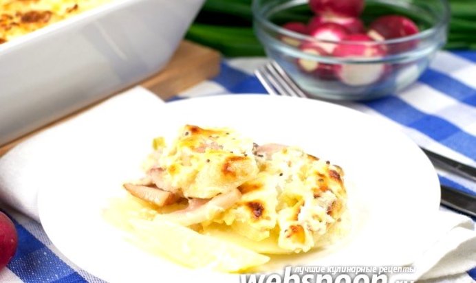 Картофельная запеканка с беконом