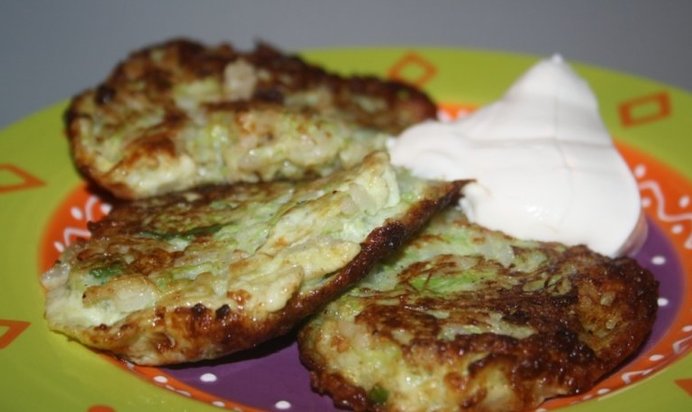 Кабачковые оладьи с рисом