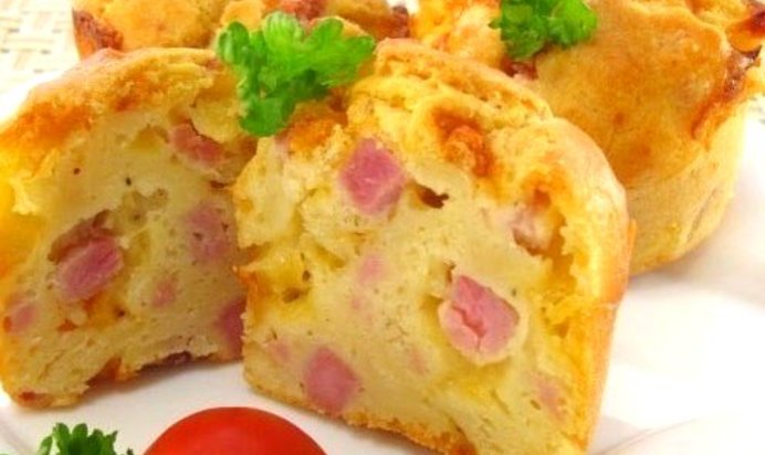 Маффины с сыром и ветчиной