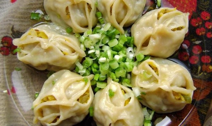 Постные манты с тыквой