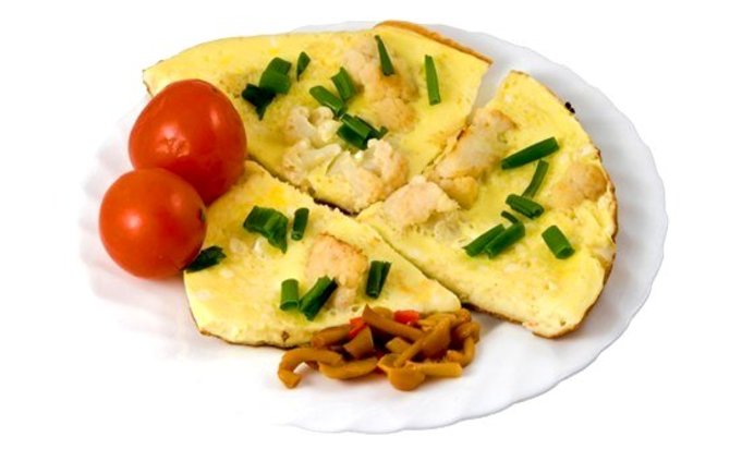 Цветная капуста в омлете