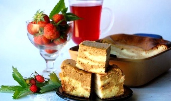 Творожная лимонно-кофейная запеканка