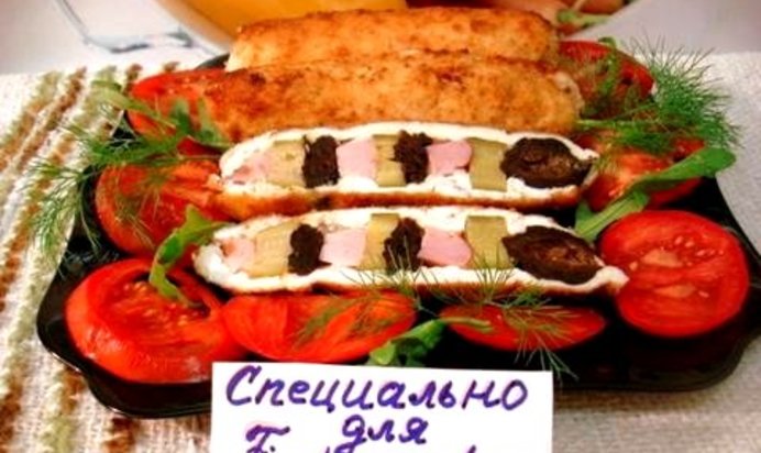 Фаршированный шашлык из грудинки