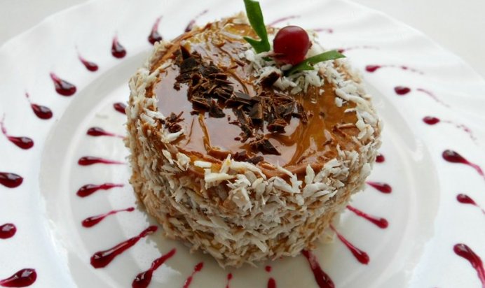 Пирожное из творожного теста на сковороде