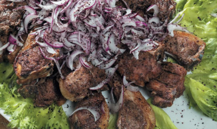 Шашлык из бараньей корейки (по рецепту Сталика Ханкишиева)