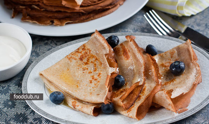 Тонкие блинчики с цельнозерновой мукой