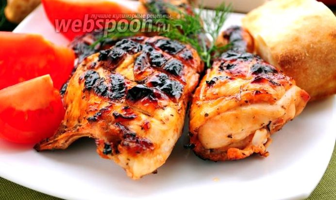 Куриный шашлык в кисло-сладком томатном соусе с травами