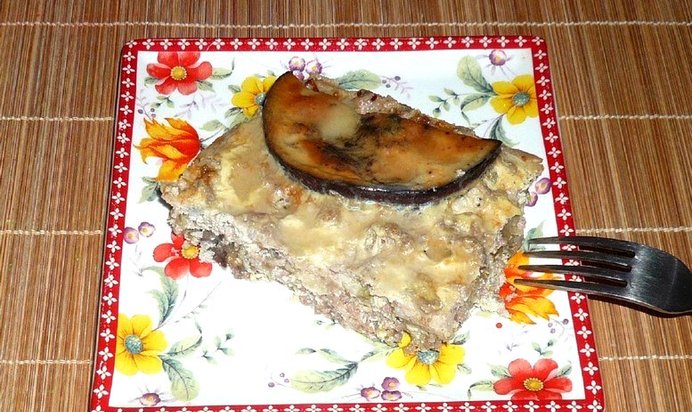 Запеканка из баклажанов и кабачков с фаршем