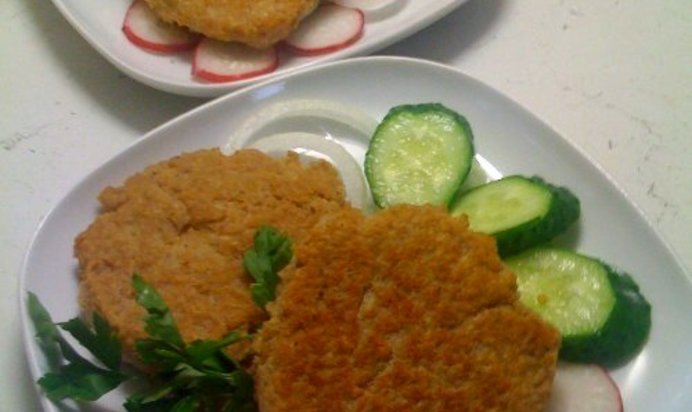 Оладьи из куриного мяса и геркулеса