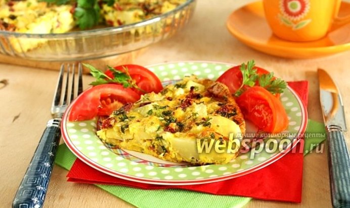 Омлет в духовке с картошкой и сыром