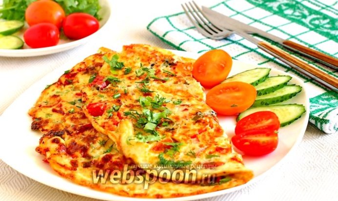 Омлет на молоке с овощами