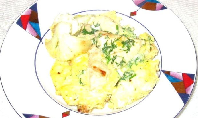 Омлет с курицей и цветной капустой