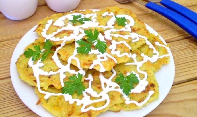 Оладьи из тыквы с картофелем