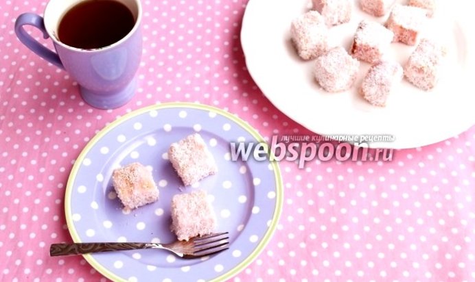 Ламингтоны — пирожные в кокосовой обсыпке