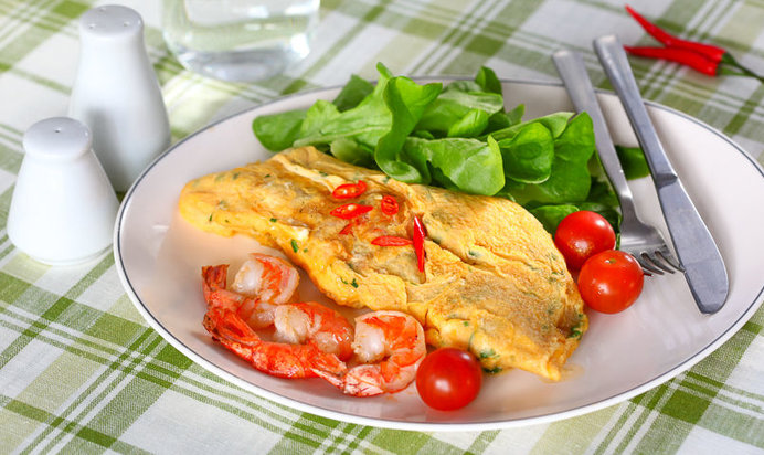 Омлет с креветками