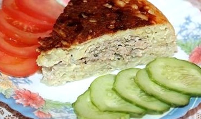 Картофельно-мясная запеканка в мультиварке