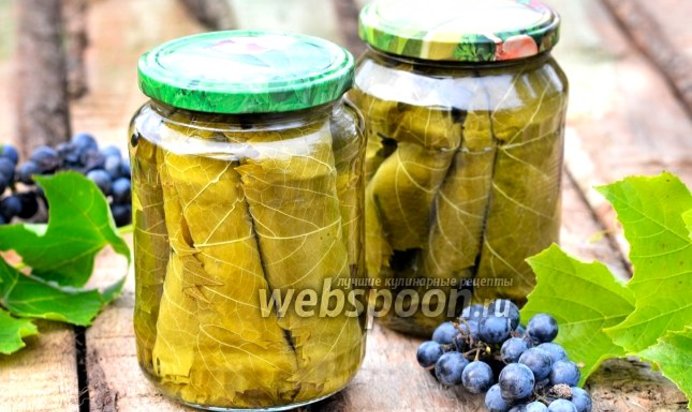 Солёные виноградные листья для долмы