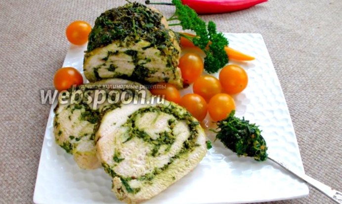 Филе индейки с соусом песто