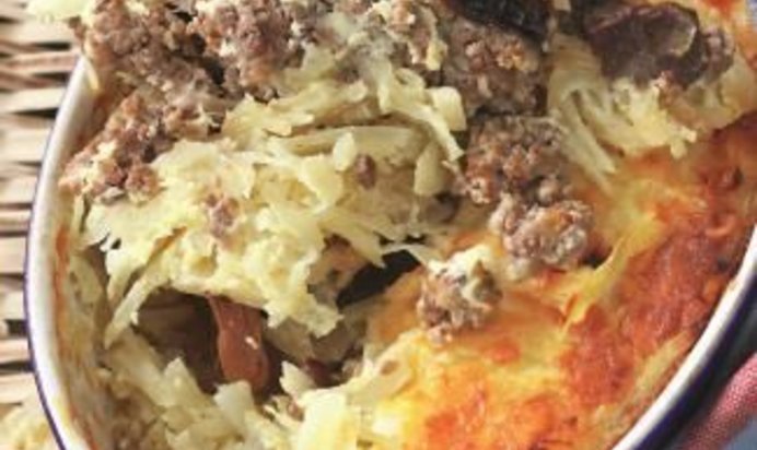 Капустная запеканка с мясным фаршем