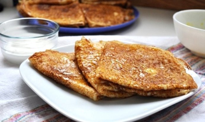 Блинчики на кефире, заваренные кипятком