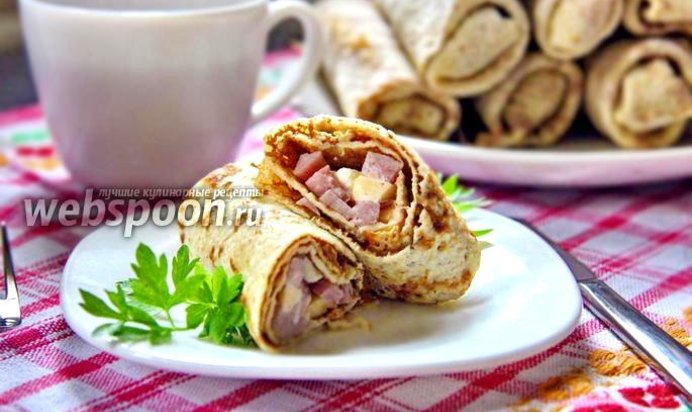 Блины с ветчиной и сыром