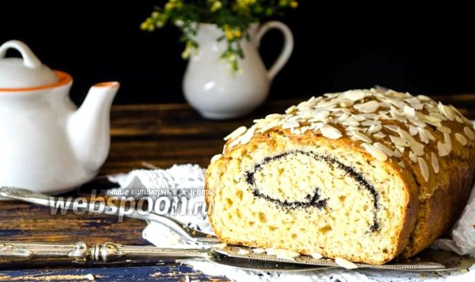 Творожно-яблочный кекс с маком