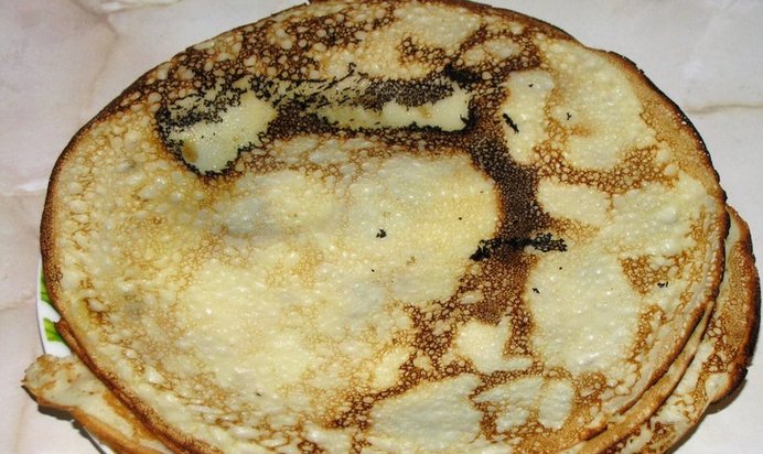 Блины с грибами и сыром