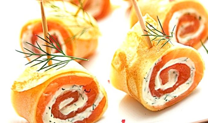 Блины с лососем