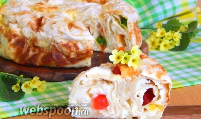 Творожная запеканка с цукатами в лаваше