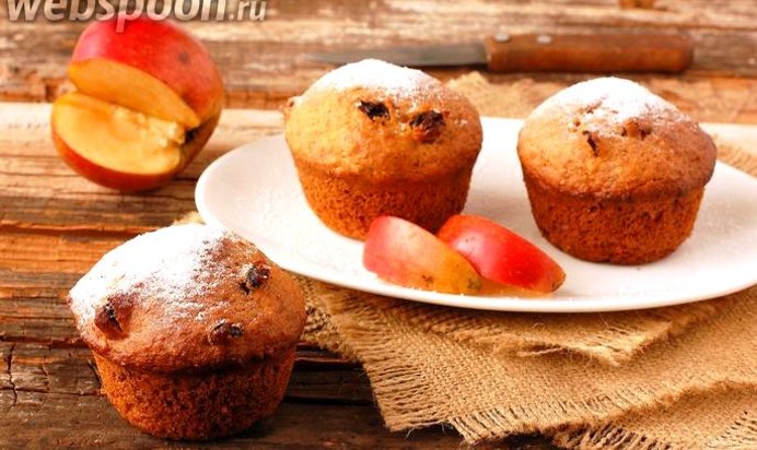 Постные яблочные кексы