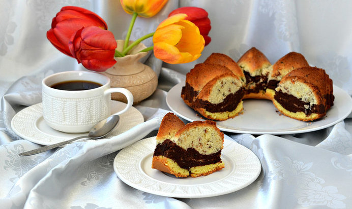 Трехцветный кекс